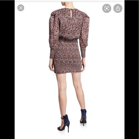 TABBY Floral Smocked Puffed Long Sleeve Dress - Picture 4 of 14